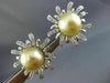 ESTATE LARGE .42CT DIAMOND & AAA SOUTH SEA PEARL 14KT WHITE GOLD FLOWER EARRINGS