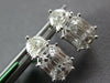1.2CT DIAMOND 18K WHITE GOLD BAGUETTE ASSCHER & MOON STONE CLUSTER STUD EARRINGS