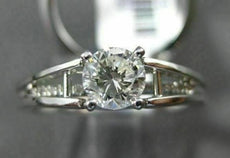 ESTATE .68CT DIAMOND 14KT WHITE GOLD 3D ENGAGEMENT WEDDING ANNIVERSARY RING SET