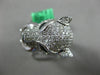 ESTATE LARGE .66CT DIAMOND & AAA DARK SAPPHIRE 18KT WHITE GOLD HAPPY TIGER RING