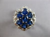 LARGE 1.64CT DIAMOND & AAA SAPPHIRE 18KT WHITE GOLD OVAL & ROUND FLOWER FUN RING