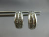 .50CT DIAMOND 14KT WHITE GOLD 3D CLASSIC 2 ROW CHANNEL HUGGIE HANGING EARRINGS