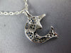 ESTATE .73CT DIAMOND & AAA SAPPHIRE 18KT WHITE GOLD 3D HAPPY DOLPHIN PENDANT