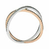 ESTATE .21CT DIAMOND 18K WHITE & ROSE GOLD CLASSIC ROUND CRISS CROSS X LOVE RING