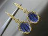 ESTATE LARGE 2.26CT DIAMOND & SAPPHIRE 18K YELLOW GOLD 3D OVAL FILIGREE EARRINGS