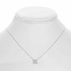 ESTATE 0.11CT DIAMOND 14KT WHITE GOLD 3D CLASSIC SQUARE X LOVE NECKLACE