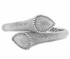 LARGE 2.11CT DIAMOND 18K WHITE GOLD DOUBLE TEAR DROP CRISS CROSS BANGLE BRACELET