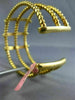ESTATE LARGE .65CT DIAMOND 14K YELLOW GOLD MULTI ROW SQUARE CUFF BANGLE BRACELET