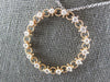 .48CT DIAMOND 14KT WHITE & ROSE GOLD 3D FILIGREE CIRCLE OF LIFE LOVE PENDANT