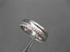ANTIQUE WIDE 14K WHITE GOLD DIAMOND CUT FILIGREE WEDDING ANNIVERSARY RING #18933