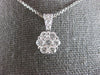 ESTATE 1.0CT DIAMOND 14KT WHITE GOLD 3D CLASSIC FLOWER LOVE FLOATING PENDANT