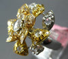 ESTATE EXTRA LARGE 2.60CT ROSE CUT DIAMOND 18KT 2 TONE GOLD ROSE FLOWER FUN RING