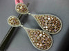 LARGE 9.68CT WHITE & MULTI COLOR DIAMOND 18KT WHITE & ROSE GOLD HANGING EARRINGS
