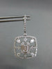LARGE 2.14CT DIAMOND 18K WHITE GOLD ROUND BAGUETTE & PEAR SHAPE HANGING EARRINGS