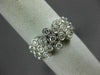 ESTATE WIDE .76CT DIAMOND 14K WHITE GOLD MULTI ROW FLOWER BEZEL ANNIVERSARY RING
