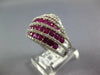LARGE 2.85CT DIAMOND & AAA RUBY 14KT WHITE GOLD MULTI ROW CRISS CROSS FUN RING