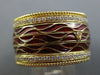 WIDE .45CT DIAMOND & RED ENAMEL 18KT YELLOW GOLD ETERNITY COMFORT FIT FUN RING