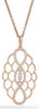 ESTATE 0.35CT DIAMOND 14KT ROSE GOLD 3D CLASSIC OPEN FLOWER FUN OVAL PENDANT
