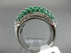 ESTATE LARGE 3.65CT DIAMOND & EMERALD 14K WHITE GOLD MULTI ROW FILIGREE FUN RING