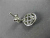 ESTATE .90CT WHITE & BLUE DIAMOND 14KT WHITE GOLD ROUND CLUSTER HANGING EARRINGS
