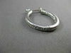 ESTATE .54CT DIAMOND 14KT WHITE GOLD DOUBLE SIDED HOOP HUGGIE EARRINGS #17697