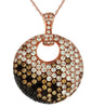 2.3CT MULTI COLOR DIAMOND 14KT BLACK & ROSE GOLD CIRCULAR PAVE FLOATING PENDANT