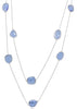 LONG 16.76CT AAA TANZANITE 18KT WHITE GOLD MULTI SHAPE BY THE YARD LOVE NECKLACE