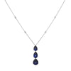 10.66CT DIAMOND & AAA SAPPHIRE 18K WHITE GOLD PEAR SHAPE & ROUND LARIAT NECKLACE
