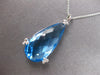 LARGE 15.54CT DIAMOND & AAA BLUE TOPAZ 14KT WHITE GOLD FUN LOVE FLOATING PENDANT