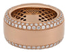 ESTATE WIDE 1.25CT DIAMOND 18KT ROSE GOLD MATTE & SHINY WEDDING ANNIVERSARY RING