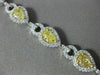 ESTATE GIA 7.11CT WHITE & FANCY YELLOW DIAMOND 18K TWO TONE GOLD TENNIS BRACELET