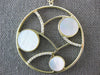 ESTATE LARGE DIAMOND & AAA MOTHER OF PEARL 14K YELLOW GOLD CIRCULAR FUN NECKLACE
