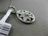 ESTATE .28CT DIAMOND 18K WHITE GOLD 3D FLOWER FILIGREE CIRCULAR FLOATING PENDANT
