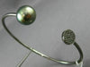 ESTATE .14CT BLACK DIAMOND & AAA TAHITIAN PEARL 18KT BLACK GOLD BANGLE BRACELET