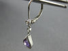 1.06CT DIAMOND & AAA AMETHYST 14KT WHITE GOLD 3D OVAL & ROUND LEVERBACK EARRINGS