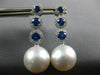 1.87CT DIAMOND & AAA SAPPHIRE & PEARL 18KT WHITE GOLD JOURNEY HANGING EARRINGS