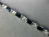 ESTATE 7.84CT DIAMOND & AAA EMERALD CUT SAPPHIRE 18KT WHITE GOLD TENNIS BRACELET