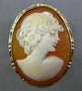 ESTATE 14KT YELLOW GOLD CAMEO RING. 3D OVAL HANDCRAFTED DIAMOND CUT DESIGN
