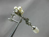 ANTIQUE LARGE .25CT DIAMOND & AAA SOUTH SEA PEARL 18KT WHITE GOLD LEAF EARRINGS