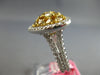 LARGE 2.43CT WHITE & MULTI COLOR DIAMOND 18KT 2 TONE GOLD MULTI SHAPE HEART RING