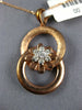 ESTATE .19CT DIAMOND 18KT ROSE GOLD 3D FLOWER CIRCULAR LOVE KNOT FUN PENDANT