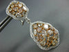 LARGE 7.54CT WHITE & MULTI COLOR DIAMOND 18KT WHITE & ROSE GOLD HANGING EARRINGS