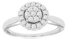 ESTATE .32CT DIAMOND 14KT WHITE GOLD 3D CLASSIC FLOWER LOVE RING