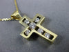 ESTATE .50CT ROUND DIAMOND 14KT YELLOW GOLD 3D ETOILE CHANNEL CROSS PENDANT #808