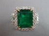 EXTRA LARGE 9.51CT DIAMOND & AAA EMERALD 18KT 2 TONE GOLD FILIGREE COCKTAIL RING