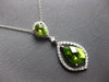 LARGE 2.73CT DIAMOND & AAA PERIDOT 14K WHITE GOLD PEAR SHAPE & ROUND FUN PENDANT