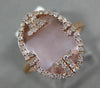 ESTATE .22CT DIAMOND & AAA MOTHER OF PEARL 14KT ROSE GOLD 3D OVAL FUN RING