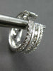 1.61CT DIAMOND 18KT WHITE GOLD 3D 3 ROW MULTI HEART HUGGIE HOOP HANGING EARRINGS