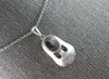 ESTATE .12CT DIAMOND 14K WHITE GOLD MATTE & SHINY BABYGIRL SHOE FLOATING PENDANT
