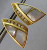 LARGE .25CT DIAMOND & AAA MOTHER OF PEARL 14KT YELLOW GOLD FUN CLIP ON EARRINGS